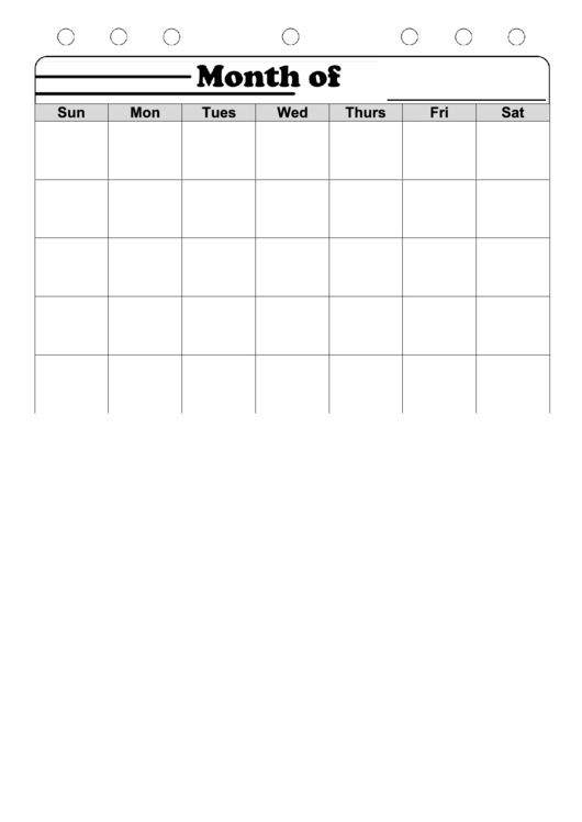 Black And White Monthly Calendar Template Printable pdf