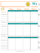 Cute Weekly Calendar Template