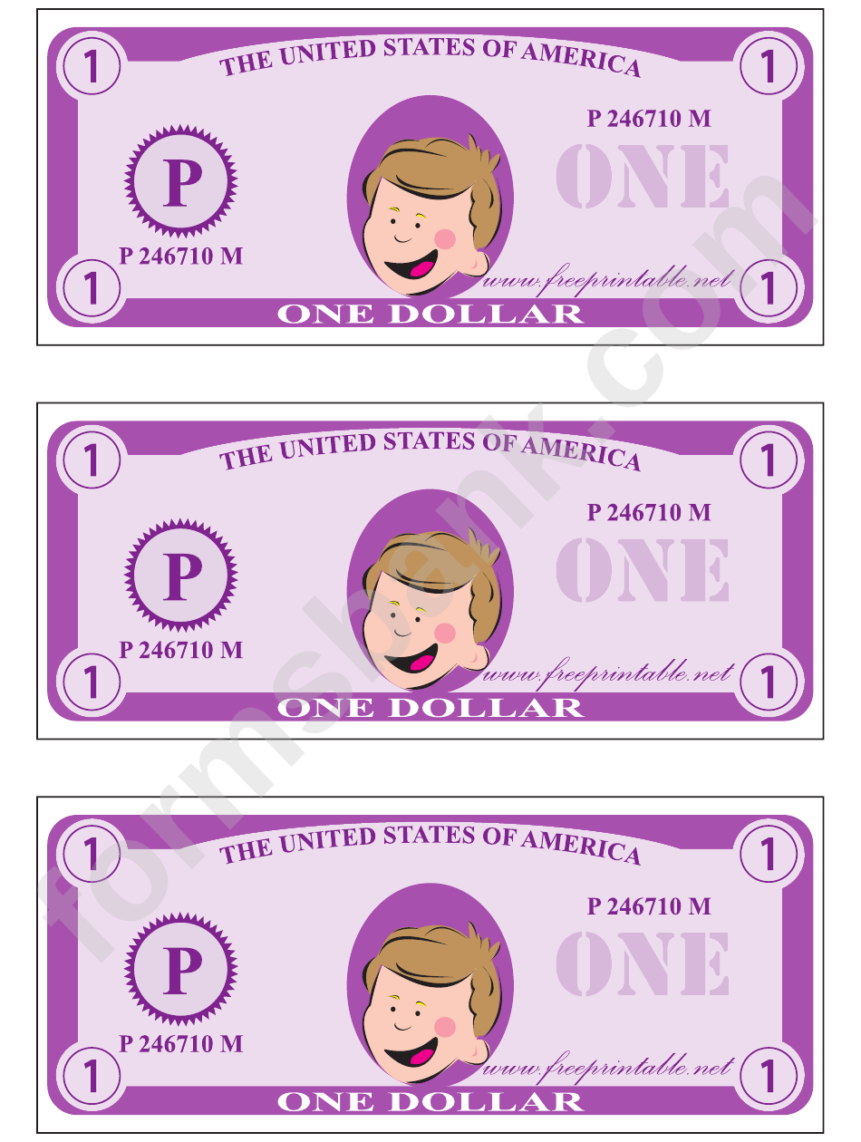 One Play-Dollar Template - Purple