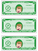 One Hundred Play Dollar Template - Green