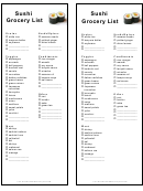 Sushi Grocery List Template
