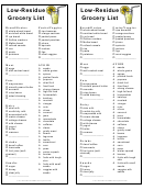 Low-residue Grocery List Template