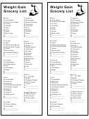 Weight Gain Grocery List Template