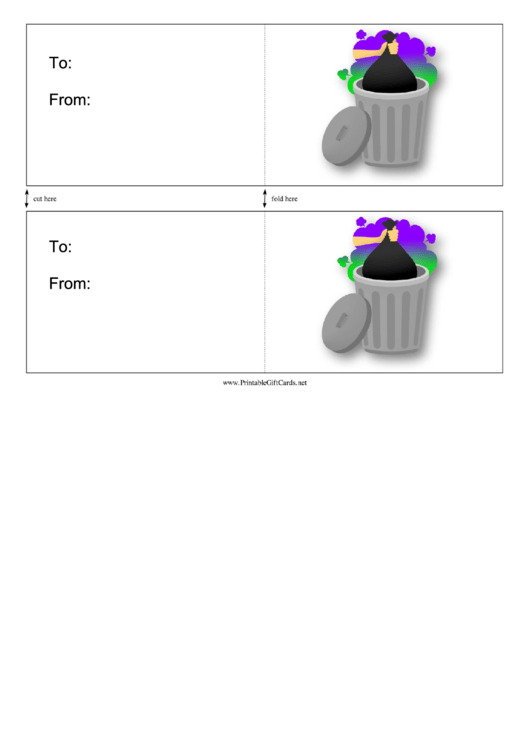 Take Out The Trash Card Template Printable pdf