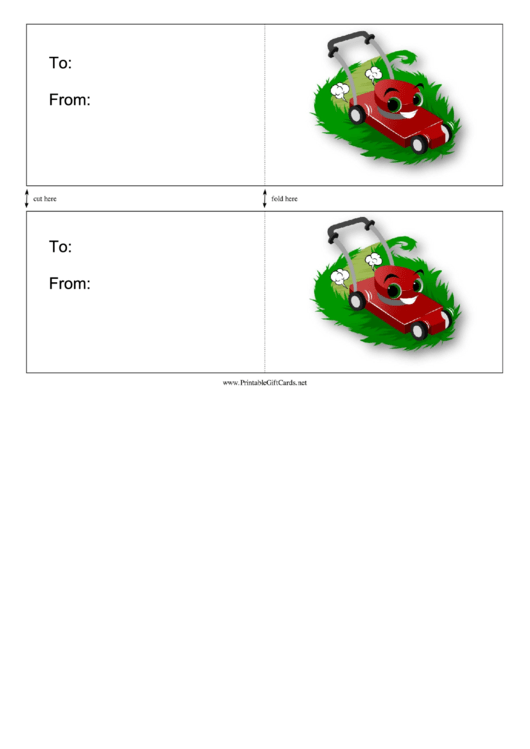 Mow The Lawn Card Template Printable pdf