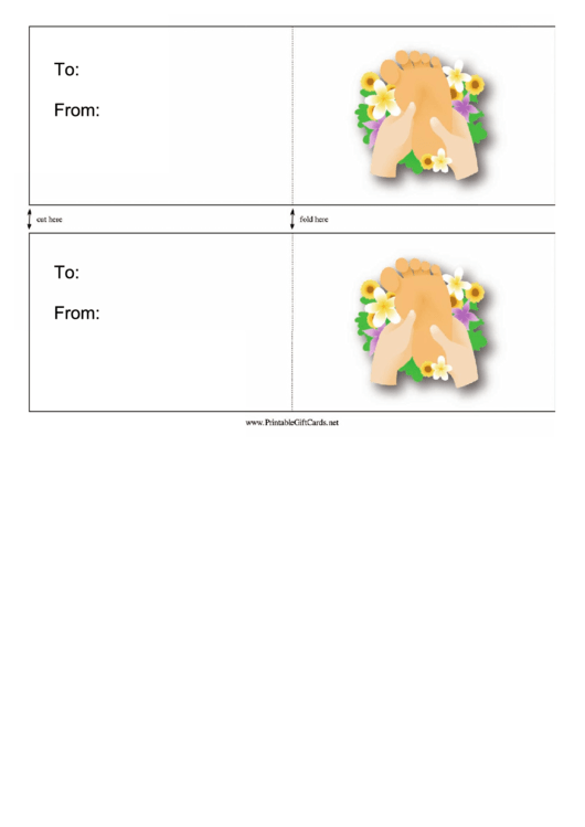 Foot Rub Card Template Printable pdf