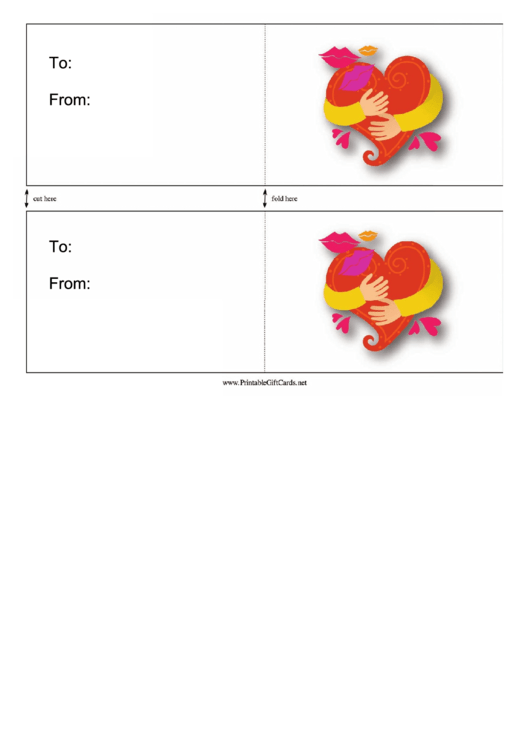 Free Hug And Kiss Card Template Printable pdf