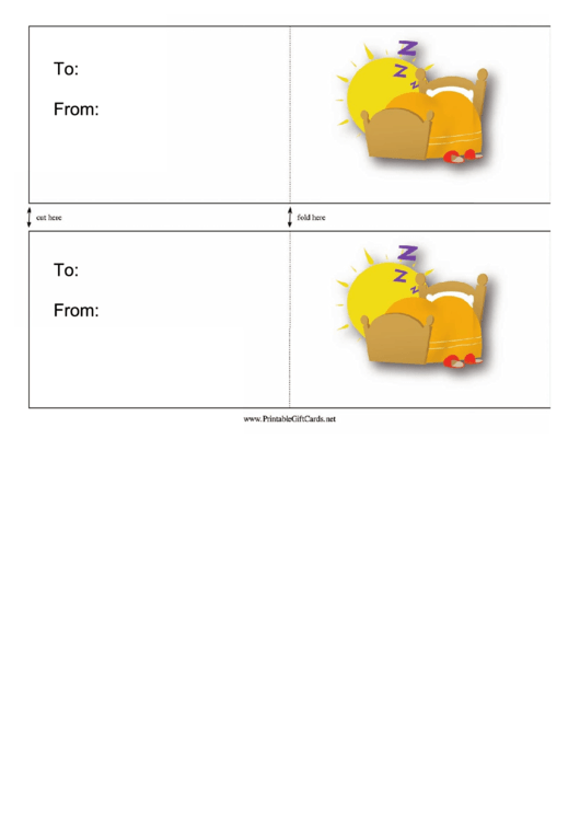 Sleep In Card Template Printable pdf