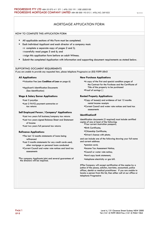 Fillable Mortgage Application Form Printable pdf