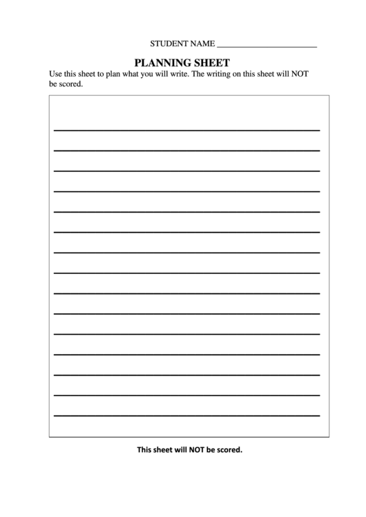 Planning Sheet Template Printable pdf