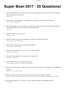 Super Bowl Quiz Printable pdf