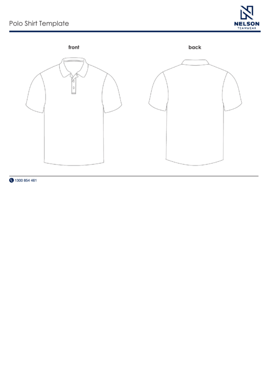 Polo Shirt Template: Front And Back