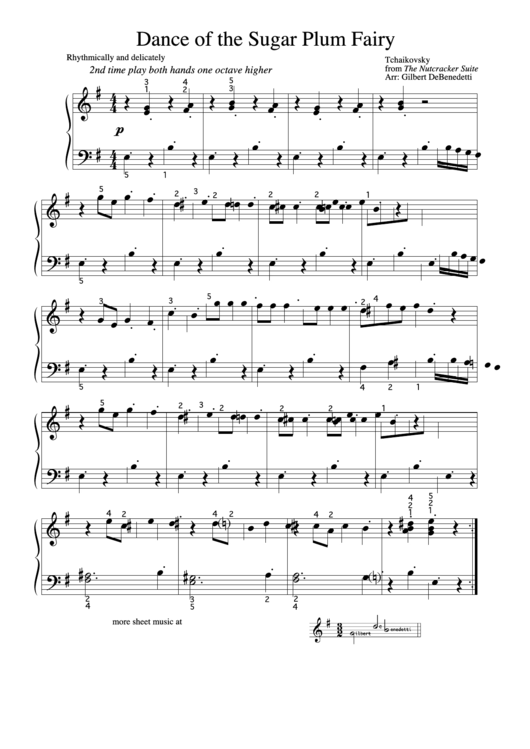 Dance Of The Sugar Plum Fairy - Tchaikovsky Printable pdf