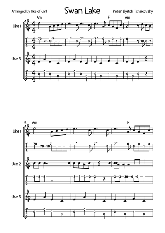 Swan Lake - Peter Ilyitch Tchaikovsky Sheet Music Printable pdf