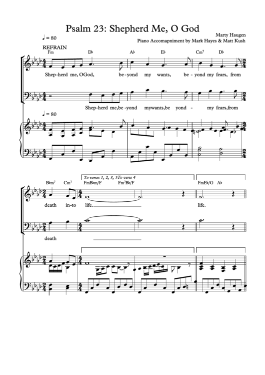 Psalm 23: Shepherd Me, O God - St. Kieran Music Printable pdf