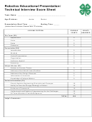 Robotics Educational Presentation/ Technical Interview Score Sheet