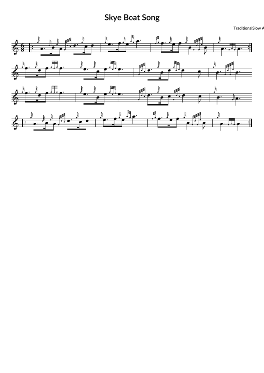 Skye Boat Song - Traditional Printable pdf