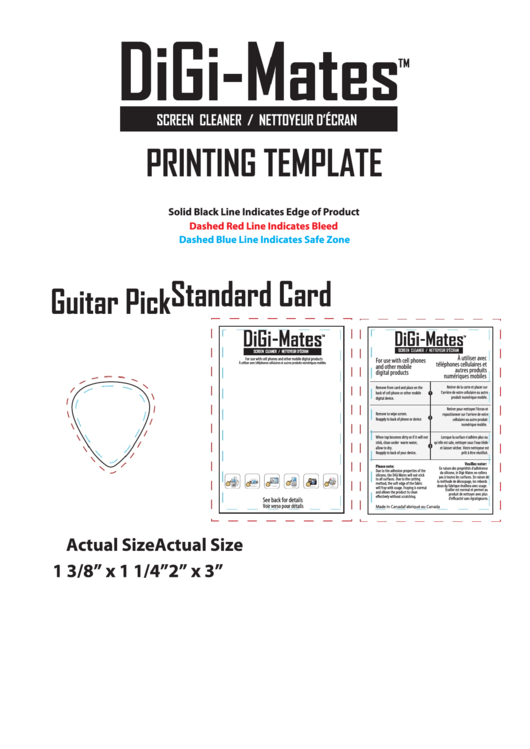 Guitar Pick Template Printable pdf