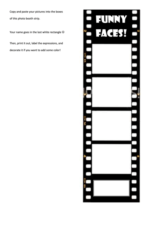 Photobooth Strip Template Printable pdf