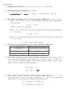 Integral Formula Sheet