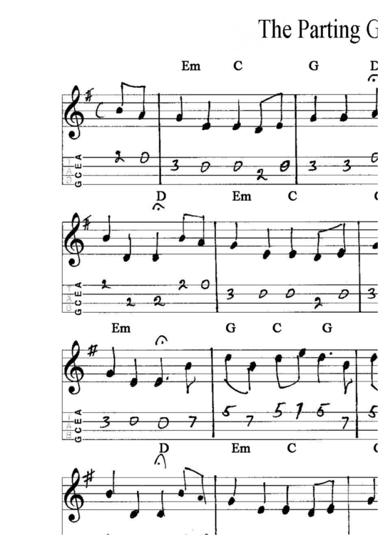 Parting Glass Sheet Music - Traditional Irish Printable pdf