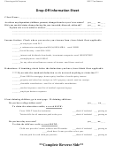 Drop-Off Information Sheet Printable pdf