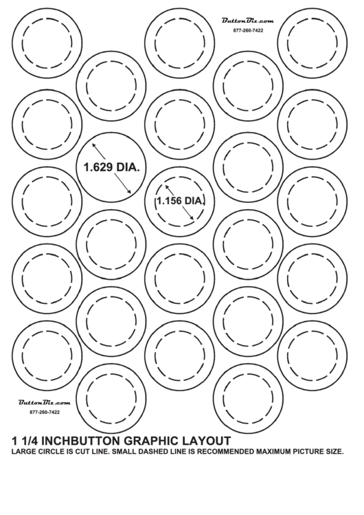 1.25 Inch Button Graphic Template Printable pdf