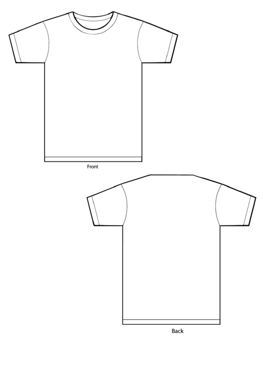 T-Shirt Template - Front And Back Printable pdf