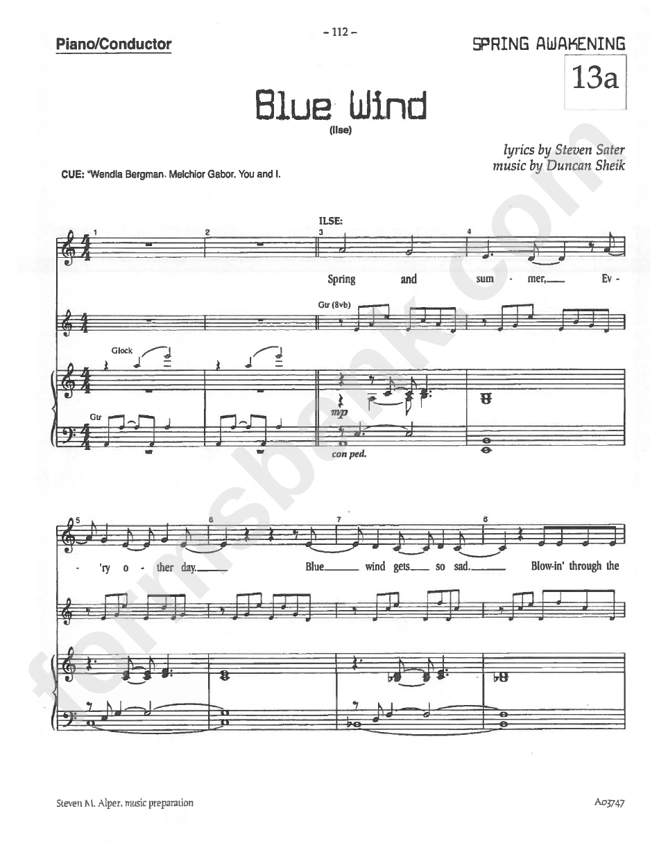 "Blue Wind" (Whole Song) - By Steven Sater And Duncan Sheik