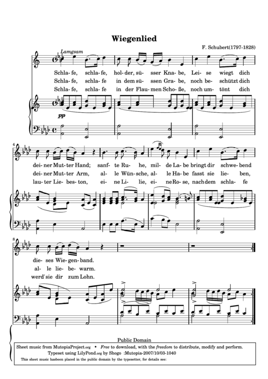 Wiegenlied - F. Schubert Printable pdf