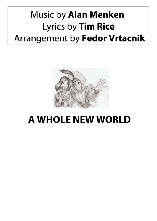 Aladdin- A Whole New World -By Alan Menken Printable pdf
