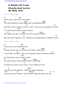 A Matter Of Trust - Billy Joel Printable pdf