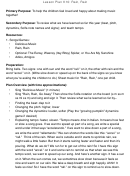K10 Music Lesson Plan Template Printable pdf