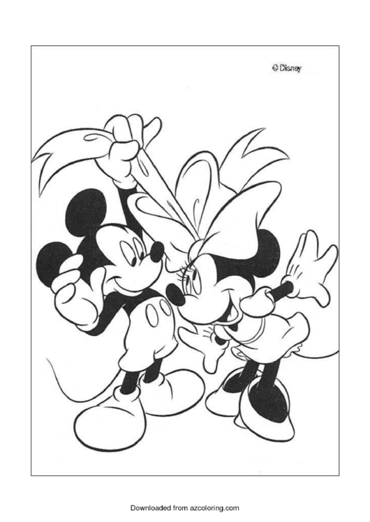 Mickey Mouse And Minnie Mouse Coloring Sheet Printable pdf