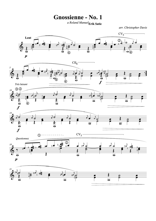 Gnossienne - No. 1 - Erik Satie Printable pdf