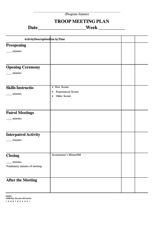 boy scout plc meeting agenda template