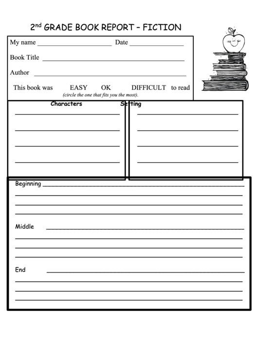book report form 2nd grade