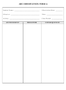 Abc Observation Form A