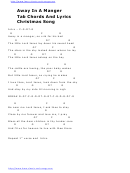 Away In A Manger - Tab Chords And Lyrics - Christmas Song