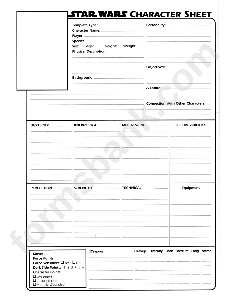 Star Wars Roleplaying Game Character Sheet Fill And S - vrogue.co