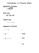 Precalculus 11 Formula Sheet