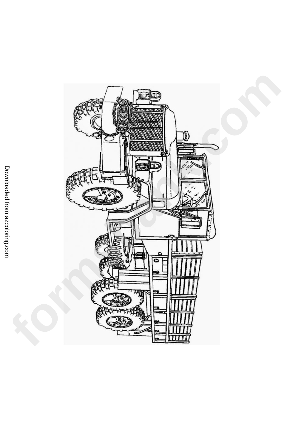 Army Truck Coloring Sheet