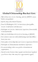 Sample Global Citizenship Bucket List