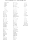 4th Grade Spelling List 2015