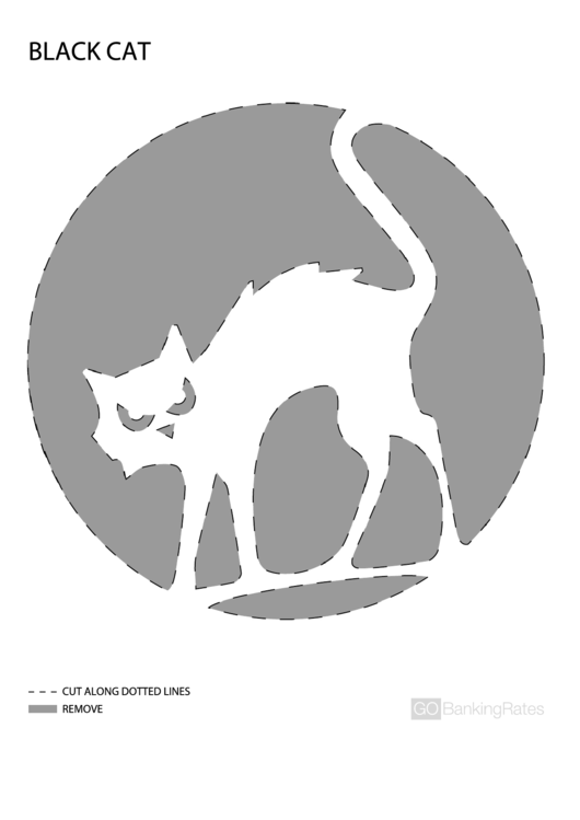 Black Cat Pumpkin Template Printable pdf