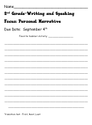 2nd Grade-writing And Speaking Activity