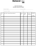 Internship Program Activity Log Time Sheet