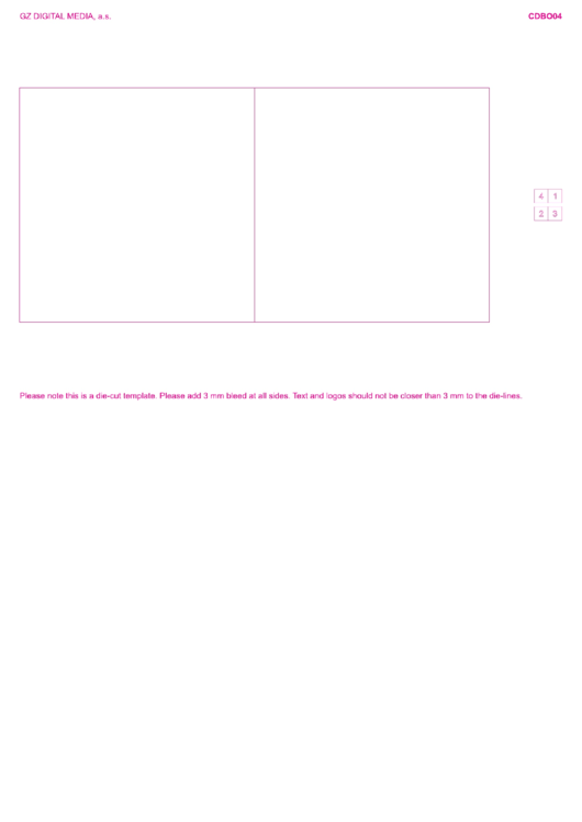 Square Die Cut Template Printable pdf