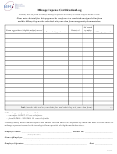 Mileage Expense Certification Log Template