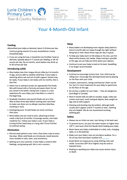 Your 4-Month-Old Infant Schedule printable pdf download